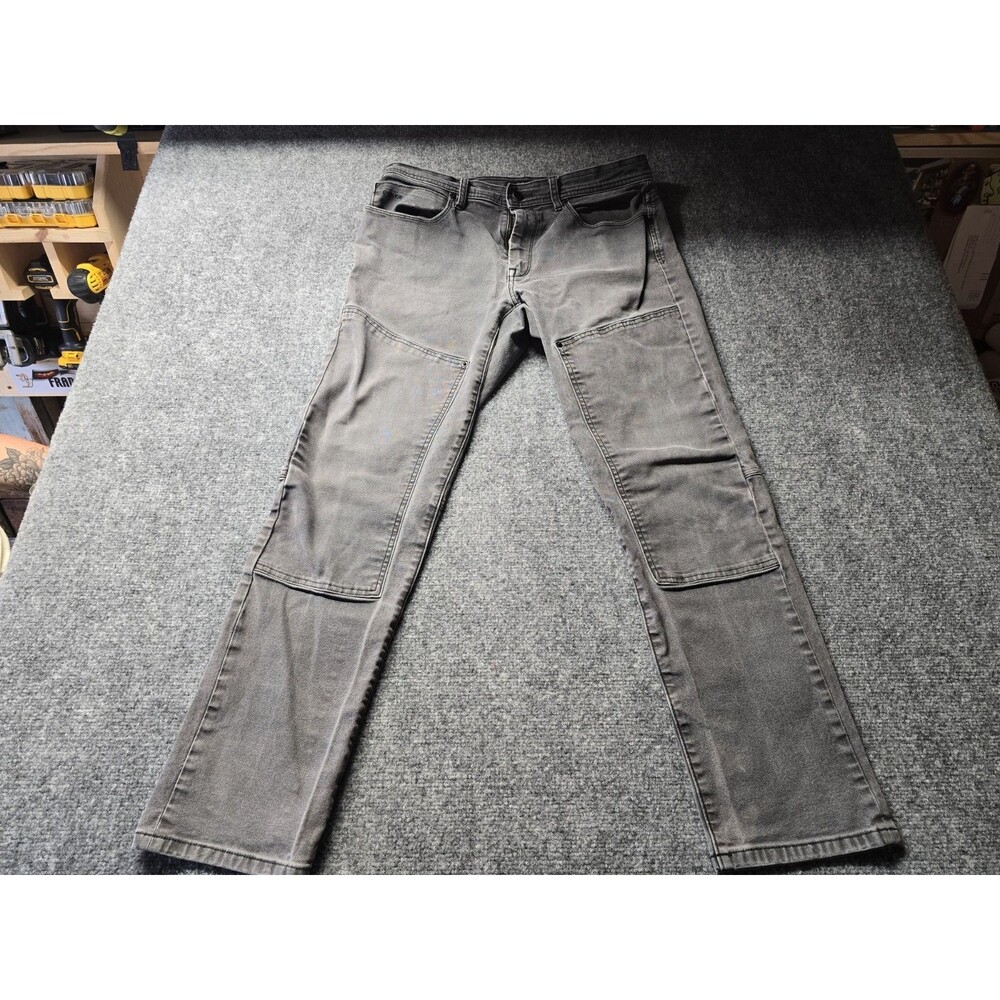 Proof Pants Mens Size 33x30 Rover Double Knee Work Canvas 5-Pocket Gray